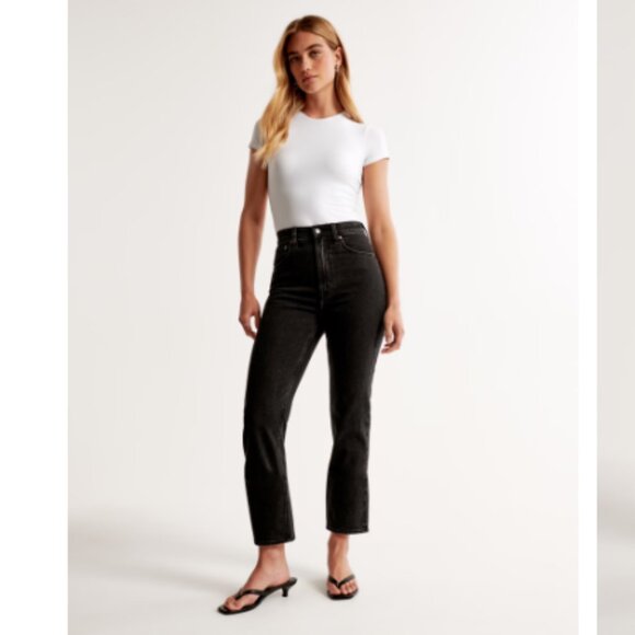 Abercrombie & Fitch - The Ankle Straight Ultra High-Rise Jeans | Size 24: Black - Picture 10 of 11